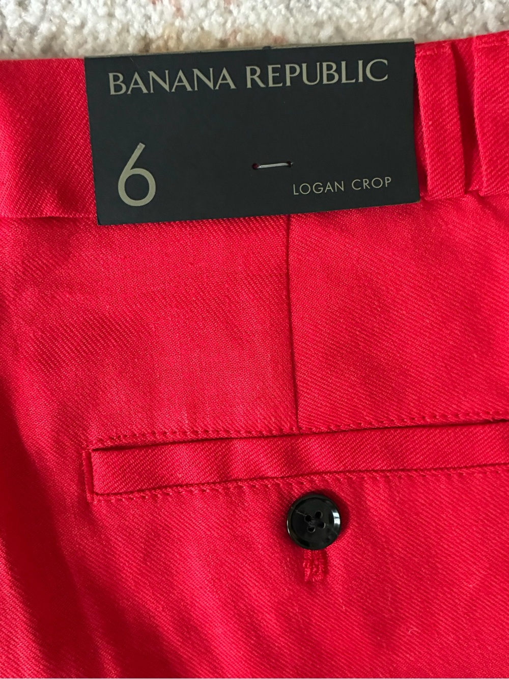 NWT Banana Republic Bold Red Wide-Leg Cropped Pants-Size 6 - Picture 7 of 8